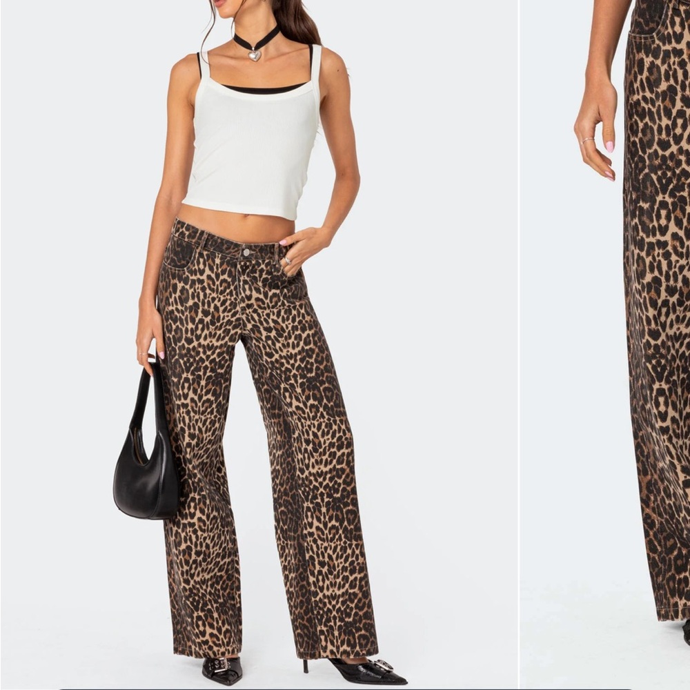Edikted Animal Print Jeans